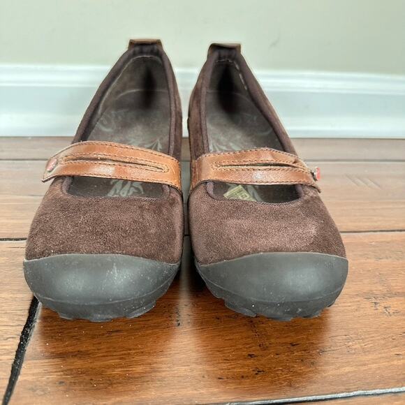 Merrell Plaza Bandeau Espresso Mary Jane Shoes Flats Brown Suede Leather Sz 8.5 - Picture 4 of 8